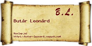 Butár Leonárd névjegykártya